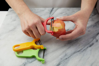 Original Swiss Translucent Peeler Set, 4-Inch, Red/Green/Yellow