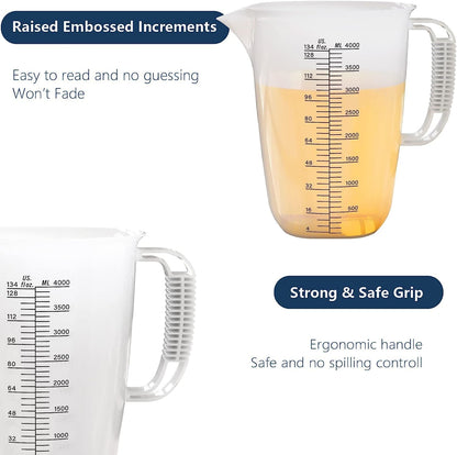 Glass Measuring Cup,6Cup/1500ml/50oz Liquid Measuring Cups, Measuring Cup With Handle and V-Shaped Spout, Glass Beaker with Three Scales (OZ, Cup, ML), Dishwasher/Freezer/Microwave Safe