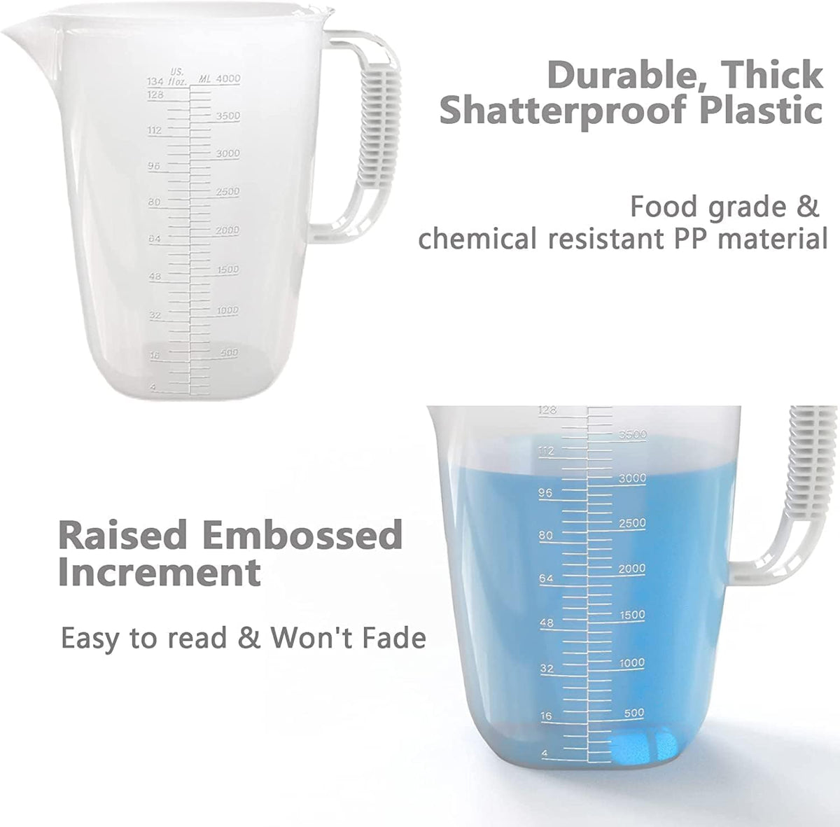 Glass Measuring Cup,6Cup/1500ml/50oz Liquid Measuring Cups, Measuring Cup With Handle and V-Shaped Spout, Glass Beaker with Three Scales (OZ, Cup, ML), Dishwasher/Freezer/Microwave Safe