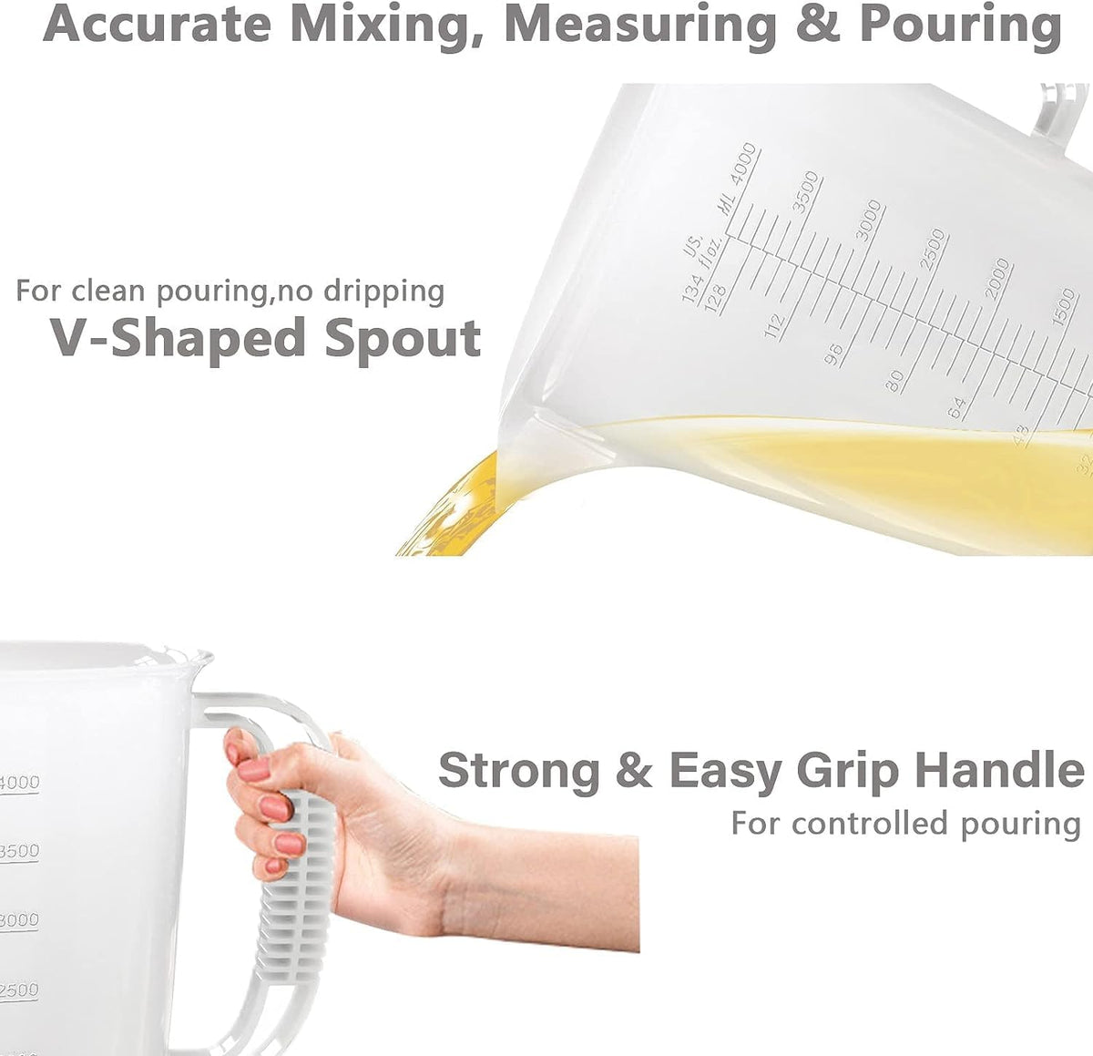 Glass Measuring Cup,6Cup/1500ml/50oz Liquid Measuring Cups, Measuring Cup With Handle and V-Shaped Spout, Glass Beaker with Three Scales (OZ, Cup, ML), Dishwasher/Freezer/Microwave Safe