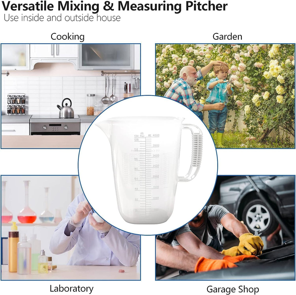 Glass Measuring Cup,6Cup/1500ml/50oz Liquid Measuring Cups, Measuring Cup With Handle and V-Shaped Spout, Glass Beaker with Three Scales (OZ, Cup, ML), Dishwasher/Freezer/Microwave Safe