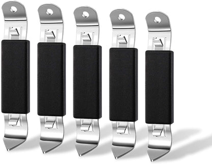 5 Pack Magnetic Bottle Openers Stainless Steel Flat Bottle Opener, Solid and Beer Openers Small Bottle Opener Can Tapper with Magnet for Camping and Traveling