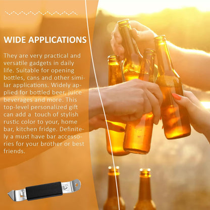 5 Pack Magnetic Bottle Openers Stainless Steel Flat Bottle Opener, Solid and Beer Openers Small Bottle Opener Can Tapper with Magnet for Camping and Traveling