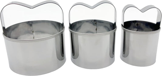 3-Piece Round Cookie Cutters Set with Handle - 2, 2.5, and 3 Inch Sizes, 0.4mm Thickness, Beautiful Design - Perfect Biscuit Cutter for Baking