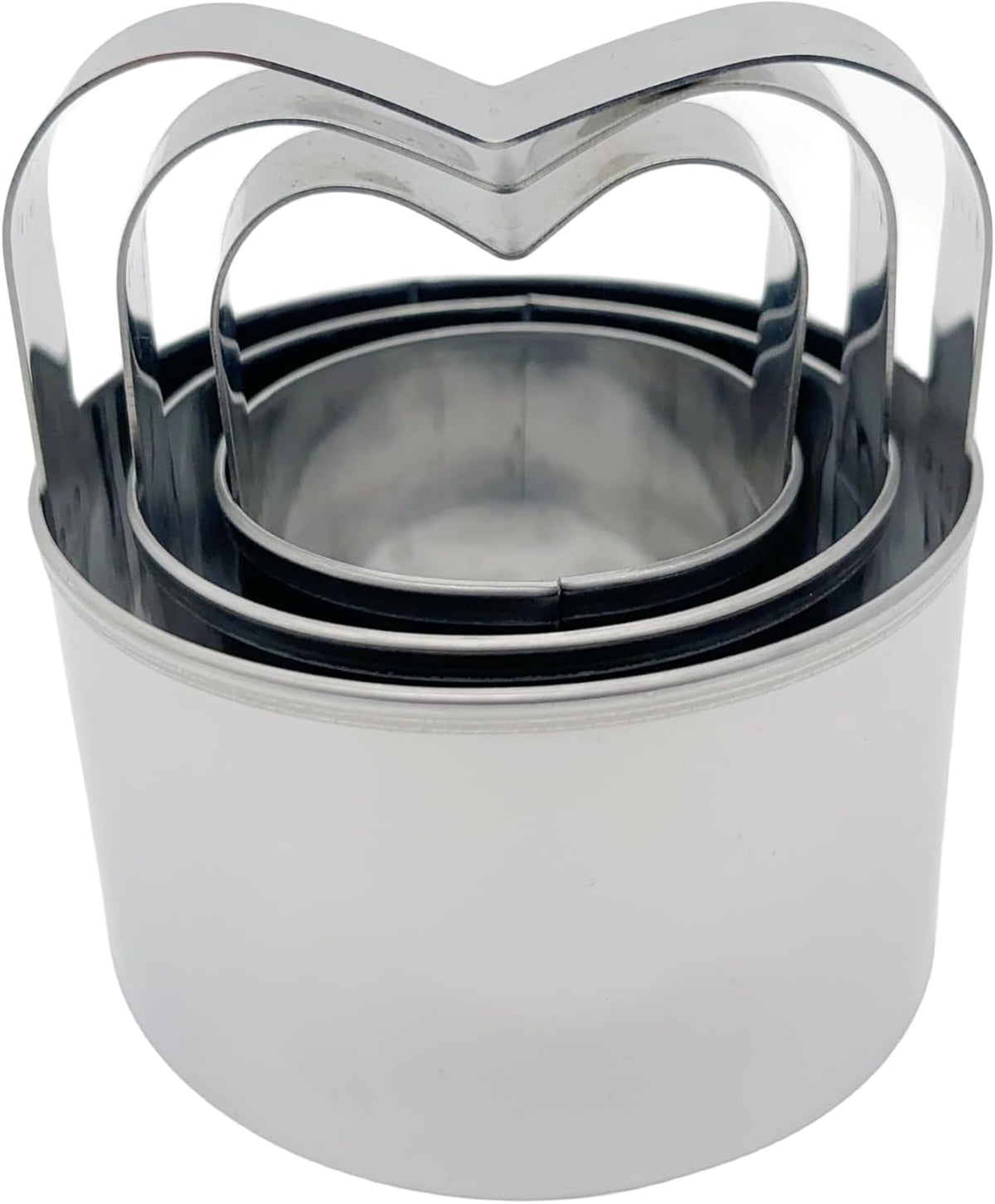 3-Piece Round Cookie Cutters Set with Handle - 2, 2.5, and 3 Inch Sizes, 0.4mm Thickness, Beautiful Design - Perfect Biscuit Cutter for Baking