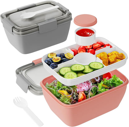 Large Salad Container for Lunch, 2 Packs 68oz Salad Bowls to go for lunch