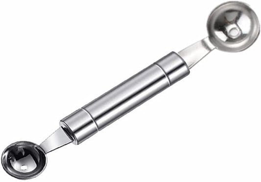 Double-Sided Fruit Melon Baller Spoon, 2 in 1 Stainless Steel Scoop Cutter 20cm