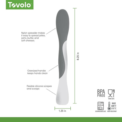 Tool for Kitchen Meal Prep to Scoop Spread Slice and Scrape,White/Gray
