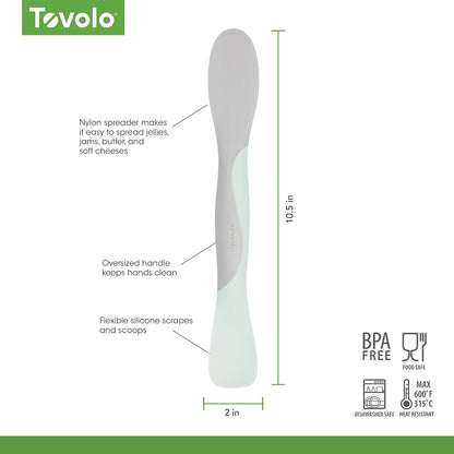 Tool for Kitchen Meal Prep to Scoop Spread Slice and Scrape,White/Gray