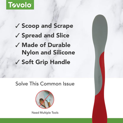 Tool for Kitchen Meal Prep to Scoop Spread Slice and Scrape,White/Gray