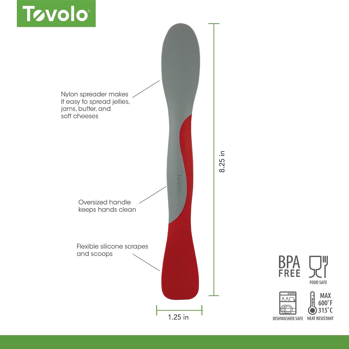 Tool for Kitchen Meal Prep to Scoop Spread Slice and Scrape,White/Gray