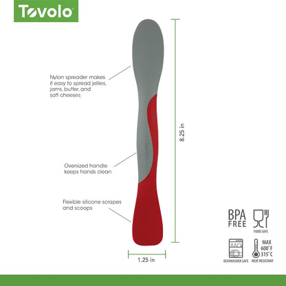 Tool for Kitchen Meal Prep to Scoop Spread Slice and Scrape,White/Gray