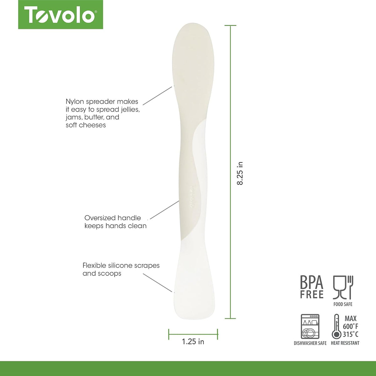 Tool for Kitchen Meal Prep to Scoop Spread Slice and Scrape,White/Gray