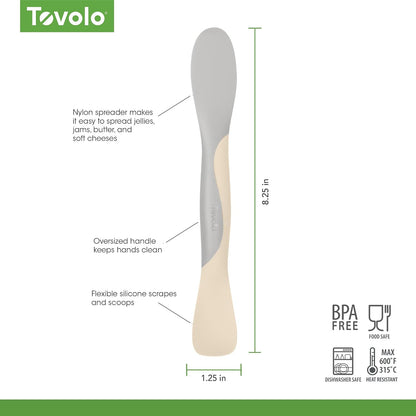 Tool for Kitchen Meal Prep to Scoop Spread Slice and Scrape,White/Gray