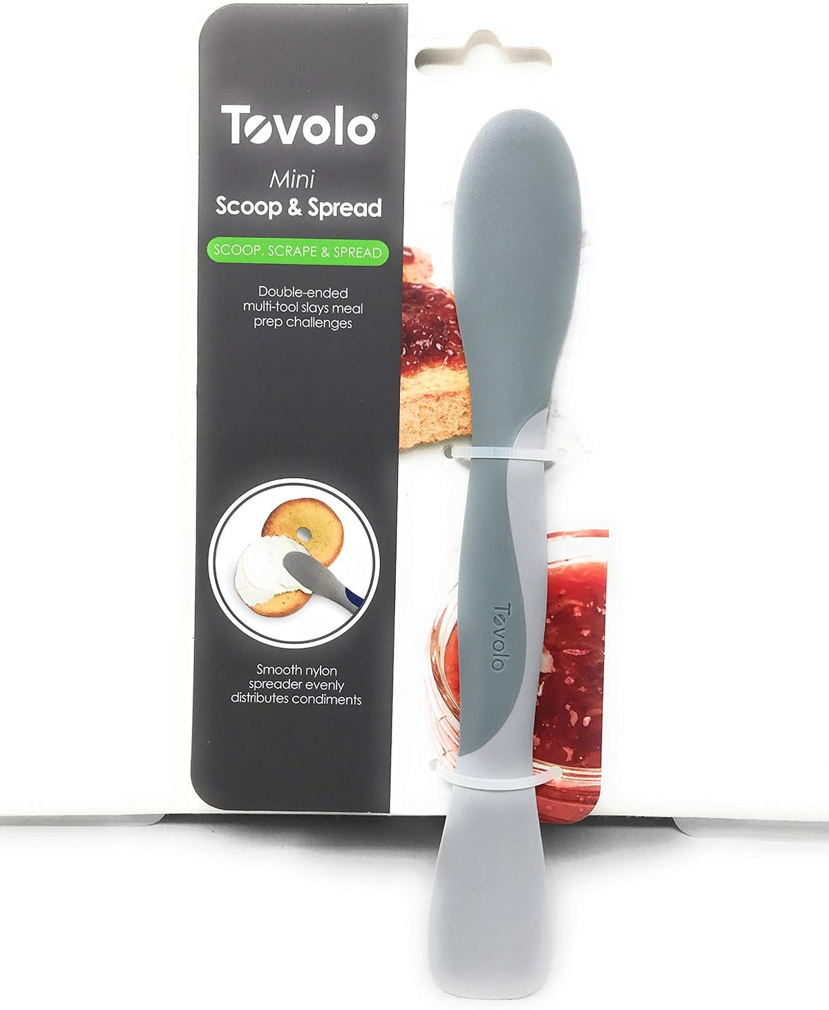 Tool for Kitchen Meal Prep to Scoop Spread Slice and Scrape,White/Gray