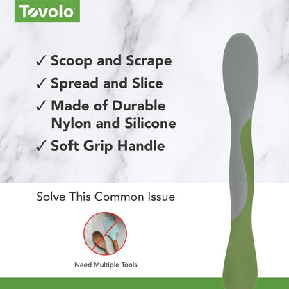 Tool for Kitchen Meal Prep to Scoop Spread Slice and Scrape,White/Gray