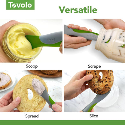 Tool for Kitchen Meal Prep to Scoop Spread Slice and Scrape,White/Gray