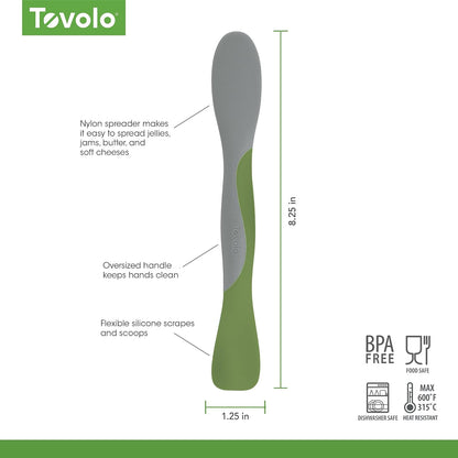 Tool for Kitchen Meal Prep to Scoop Spread Slice and Scrape,White/Gray