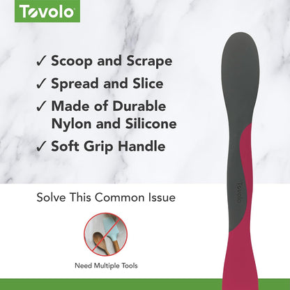 Tool for Kitchen Meal Prep to Scoop Spread Slice and Scrape,White/Gray