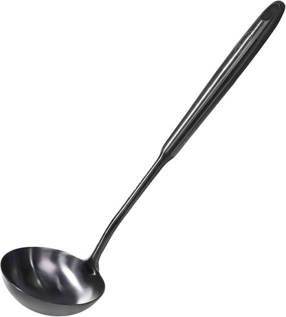Newness Soup Ladle, [Rustproof, Heat Resistance, Integral Forming] Resilient 304 Stainless Steel Soup Spoon with Vacuum Ergonomic Round Handle, Cooking Spoon for Kitchen, 13.7 Inches