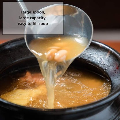 Newness Soup Ladle, [Rustproof, Heat Resistance, Integral Forming] Resilient 304 Stainless Steel Soup Spoon with Vacuum Ergonomic Round Handle, Cooking Spoon for Kitchen, 13.7 Inches