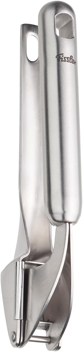 Essential Garlic Press, 18/10 Stainless Steel Garlic Mincer & Crusher, Kitchen Cooking Utensil, Ergonomic Handle, Easy to Clean, Dishwasher Safe