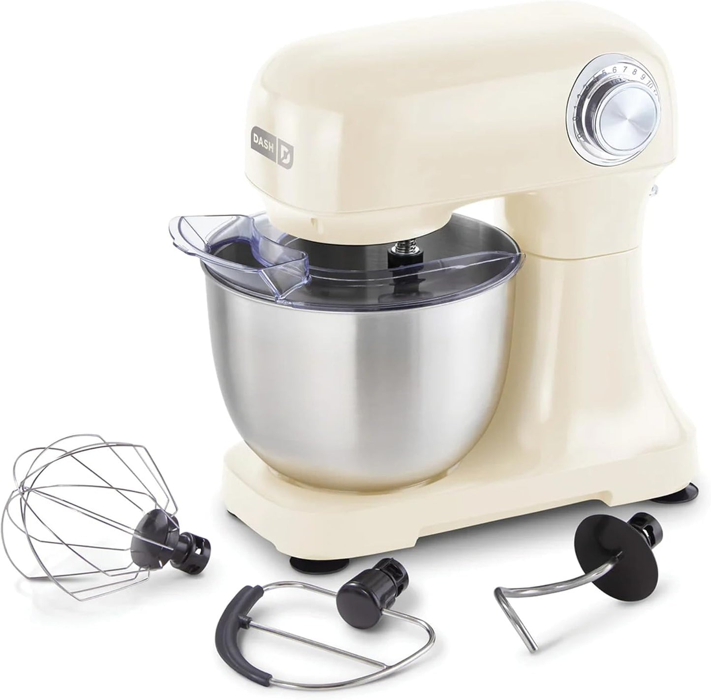 3.5QT Tilt-Head Stand Mixer - Electric Stand Mixer with Stainless Steel Bowl and Splash Guard For Baking - Cream, 3.5-Quart