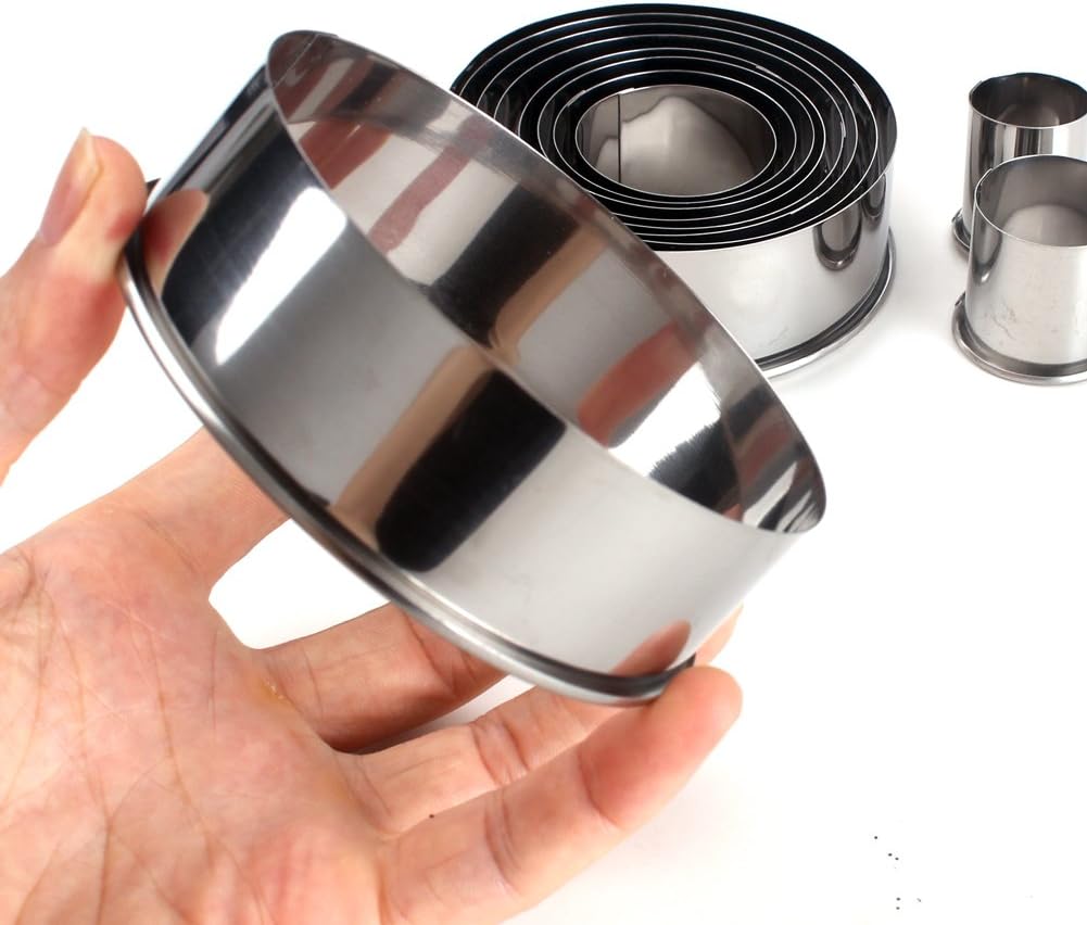 Round Stainless Steel Cookie Biscuit Cutters Set in Storage Tin, Assorted Sizes, 11 Pieces