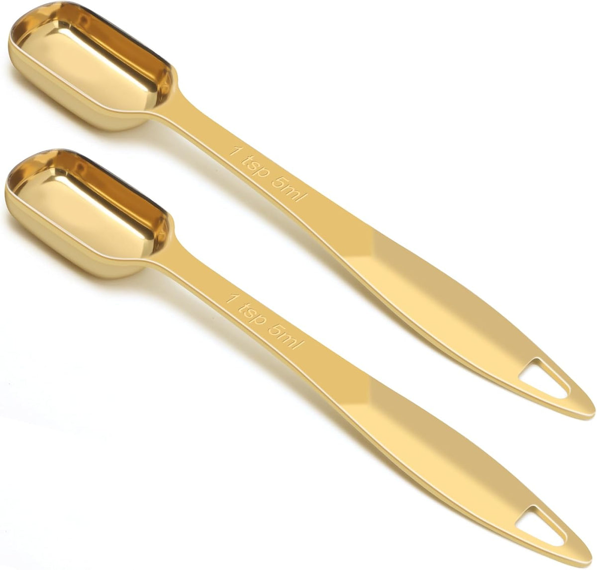 2 Pcs 1/8 Teaspoon (0.63 mL | 1/8 Tsp | 0.63 cc | 1/64 oz) Stainless Steel Single Measuring Spoon, Long Handle Metal Measuring Spoon, Kitchen Gadgets for Cooking & Baking