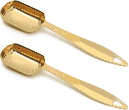 2 Pcs 1/8 Teaspoon (0.63 mL | 1/8 Tsp | 0.63 cc | 1/64 oz) Stainless Steel Single Measuring Spoon, Long Handle Metal Measuring Spoon, Kitchen Gadgets for Cooking & Baking