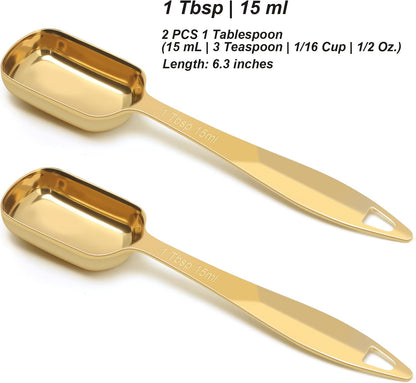 2 Pcs 1/8 Teaspoon (0.63 mL | 1/8 Tsp | 0.63 cc | 1/64 oz) Stainless Steel Single Measuring Spoon, Long Handle Metal Measuring Spoon, Kitchen Gadgets for Cooking & Baking