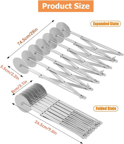 Food Grade Stainless Steel Pizza Cutter Multi-Wheel Dough Divider Pastry Knife Baking Cutter (7, Wheel)
