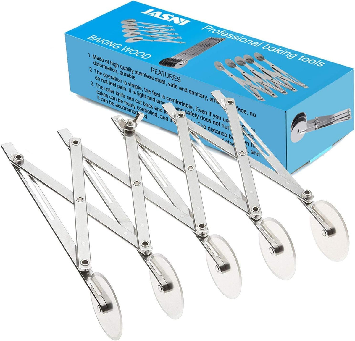 Food Grade Stainless Steel Pizza Cutter Multi-Wheel Dough Divider Pastry Knife Baking Cutter (7, Wheel)