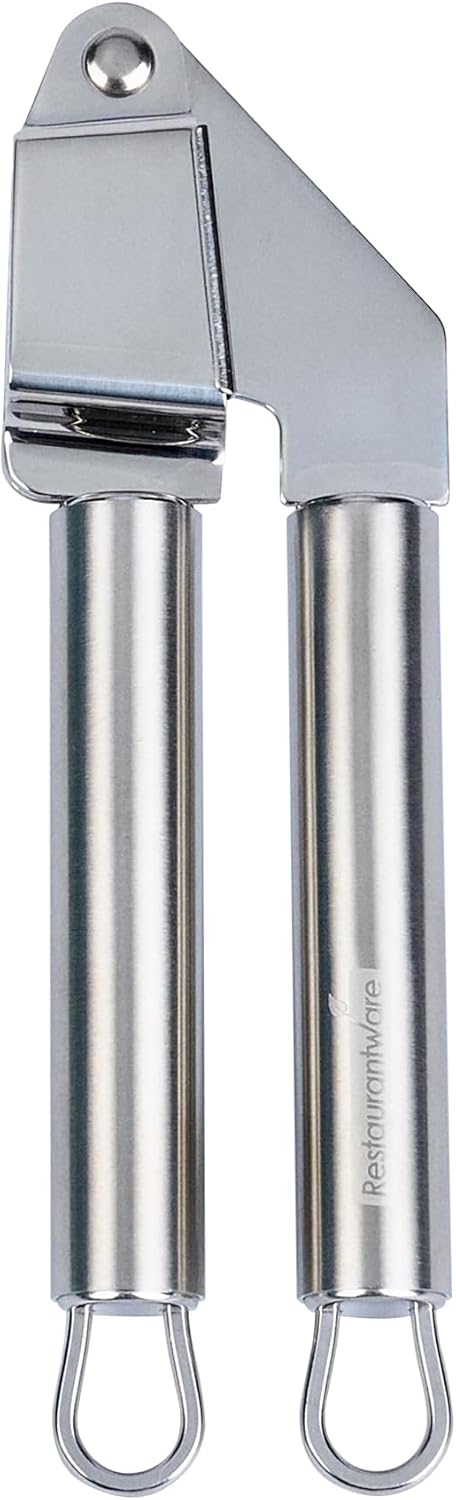 Stainless Steel Garlic Press - German Standard Garlic Mincer Tool Easy to Squeeze and Clean, Dishwasher Safe - Heavy Duty Garlic Chopper Tool for Ginger, Seeds