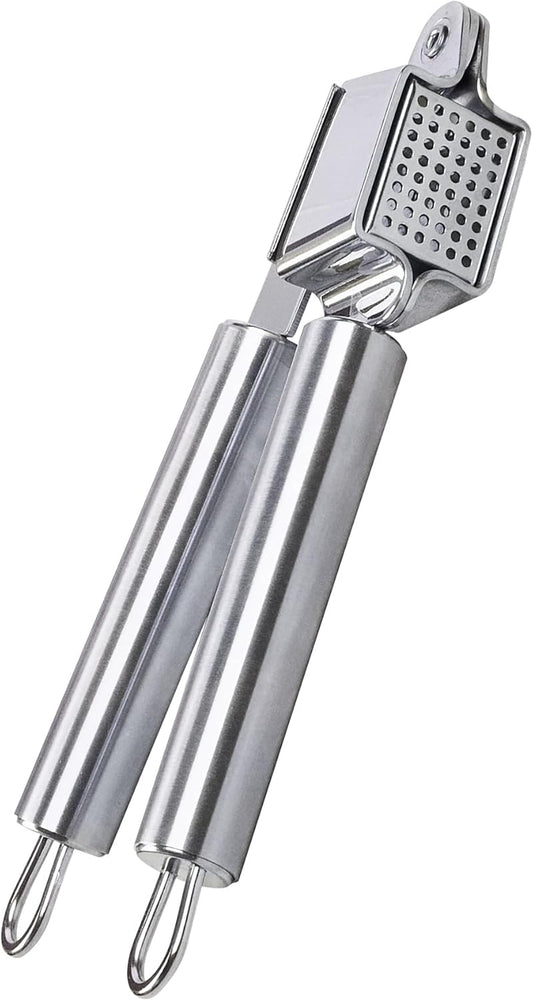 Stainless Steel Garlic Press - German Standard Garlic Mincer Tool Easy to Squeeze and Clean, Dishwasher Safe - Heavy Duty Garlic Chopper Tool for Ginger, Seeds