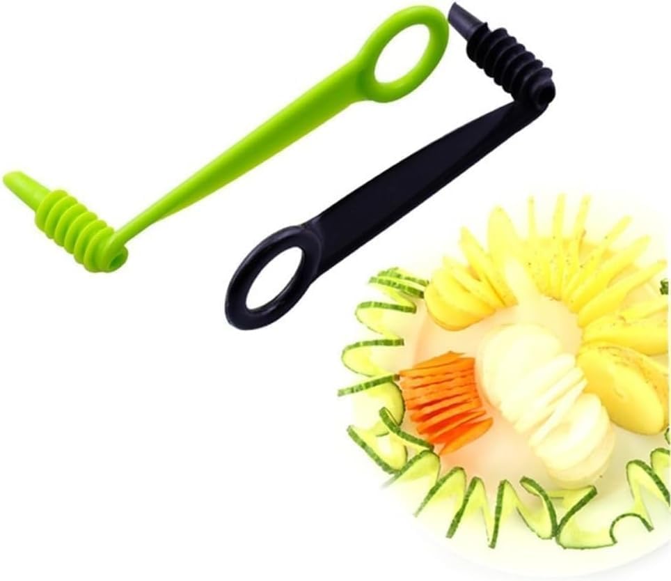 Green Spiral Slicer Blade Hand Slicer Cutter Potato Cucumber Vegetables Spiral Knife Kitchen Accessories Tool, Manual Spirals Screw Slicers Peelers Kitchen and Dining, Graters, Peelers and Slicers