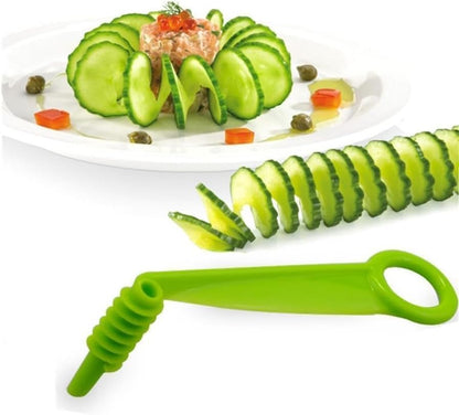 Green Spiral Slicer Blade Hand Slicer Cutter Potato Cucumber Vegetables Spiral Knife Kitchen Accessories Tool, Manual Spirals Screw Slicers Peelers Kitchen and Dining, Graters, Peelers and Slicers