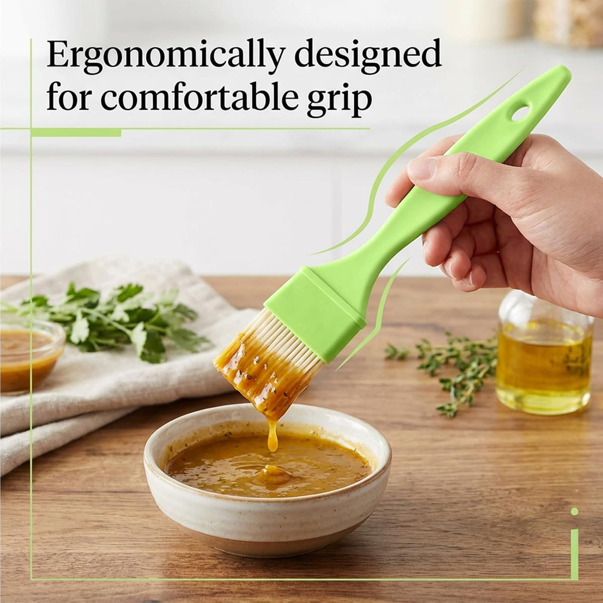 3 Pcs Pastry Brush Set – Heat Resistant Bristle Basting Brushes for Cooking