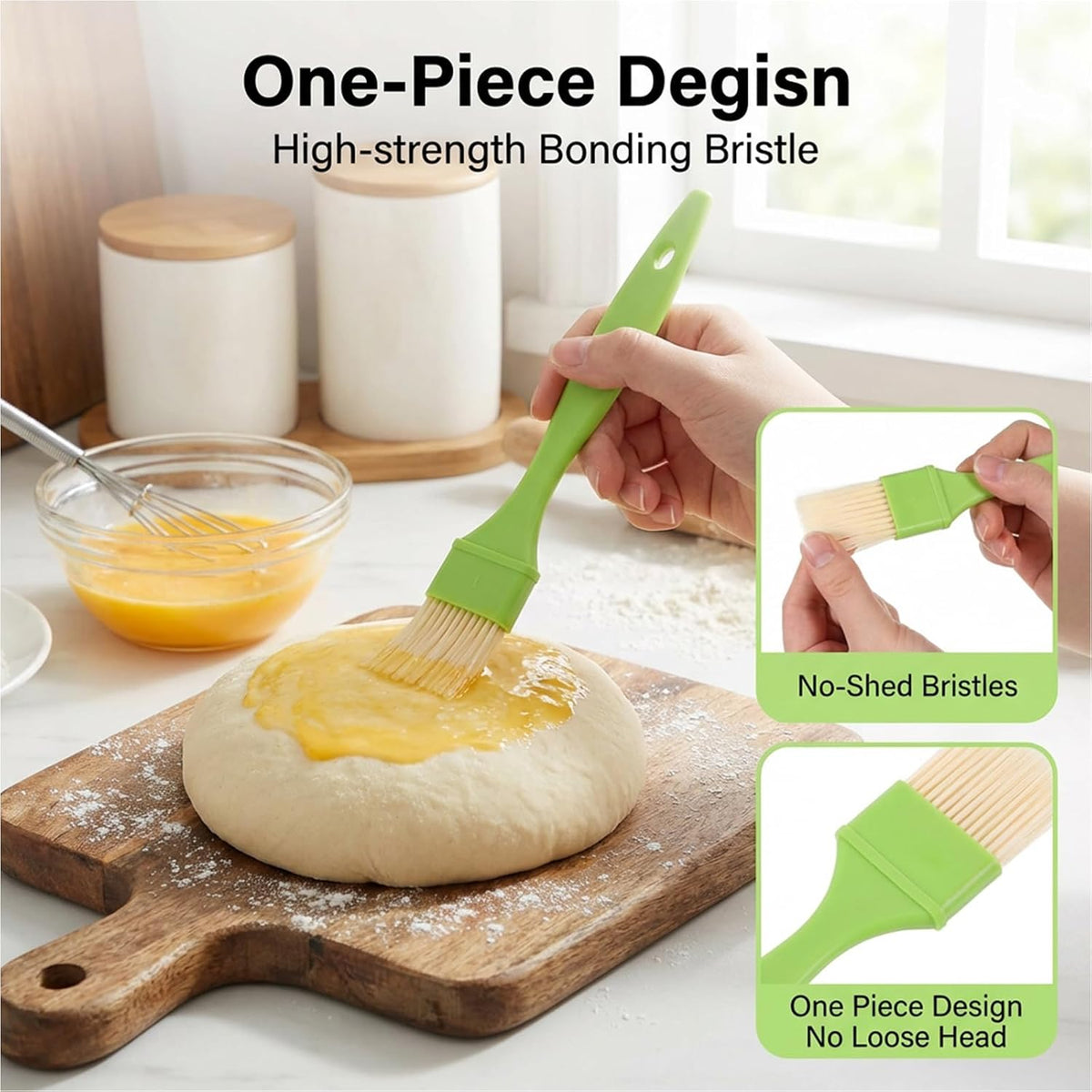 3 Pcs Pastry Brush Set – Heat Resistant Bristle Basting Brushes for Cooking