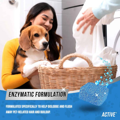 Washing Machine Cleaner for Pet Owners Enzymatic Deep Clean Descaler for Cat & Dog Hair, Urine, Odor, Residue, 24 Septic-Safe Tablets for Top Load, Front Loader, HE Washer Tub - 1 Year Supply