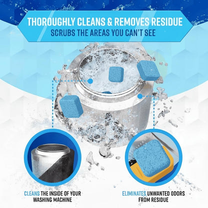 Washing Machine Cleaner for Pet Owners Enzymatic Deep Clean Descaler for Cat & Dog Hair, Urine, Odor, Residue, 24 Septic-Safe Tablets for Top Load, Front Loader, HE Washer Tub - 1 Year Supply