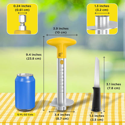 Pineapple Cutter with Knife, [Upgraded, Electric & Manual] Durable Pineapple Corer with Electric Drill Accessory, Stainless Steel Fruit Peeler Knife Pineapple Slicer Core Remover Kitchen Tool