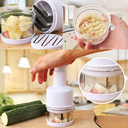 Manual Vegetable Chopper, Handheld Food Chopper, Easy to Clean Manual Slicer Dicer Mincer, Slap Press Chopper Mincer for Vegetables Onions Salads and More