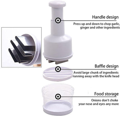 Manual Vegetable Chopper, Handheld Food Chopper, Easy to Clean Manual Slicer Dicer Mincer, Slap Press Chopper Mincer for Vegetables Onions Salads and More