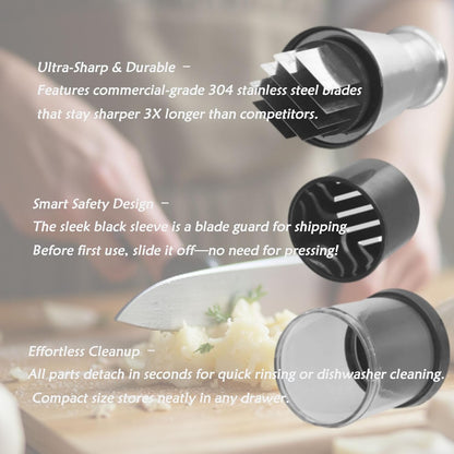 1PCS Manual Garlic Chopper Garlic Crusher Pressing Handheld Food Chopper Slicer Vegetable Cooking Crusher Stainless Steel for Food Enthusiasts and Cooking Staff