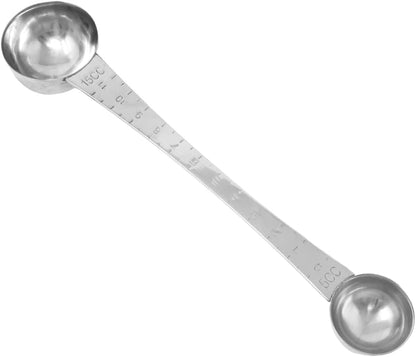 1PCS Stainless Steel Double Head Coffee Measuring Scoop Spoon 1 Tsp (5ml) & 1 Tbsp (15ml) Dual-Measure Long-Handle Spoon with Tick Mark for Tea Sugar for Coffee and Baking Precise Measurements