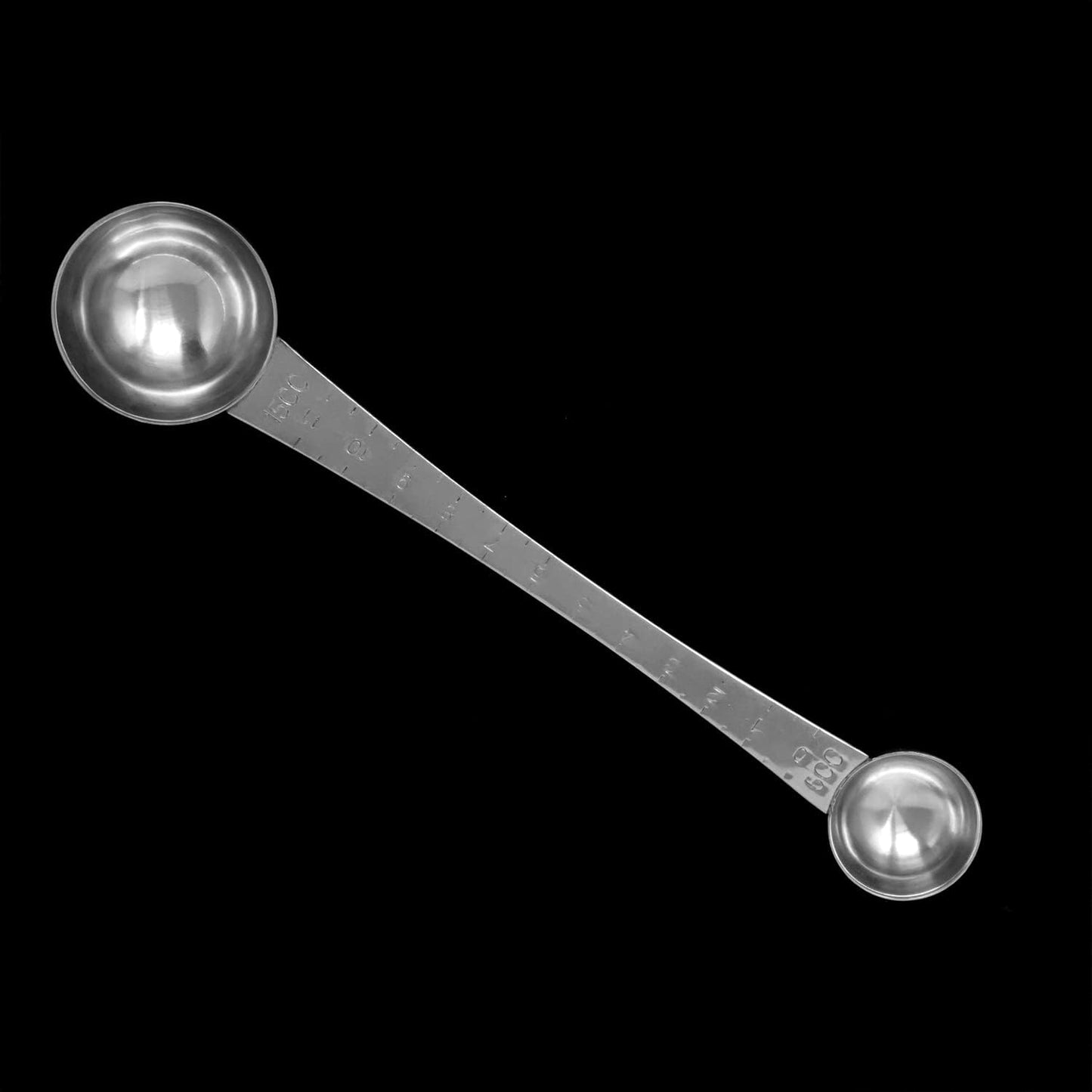 1PCS Stainless Steel Double Head Coffee Measuring Scoop Spoon 1 Tsp (5ml) & 1 Tbsp (15ml) Dual-Measure Long-Handle Spoon with Tick Mark for Tea Sugar for Coffee and Baking Precise Measurements