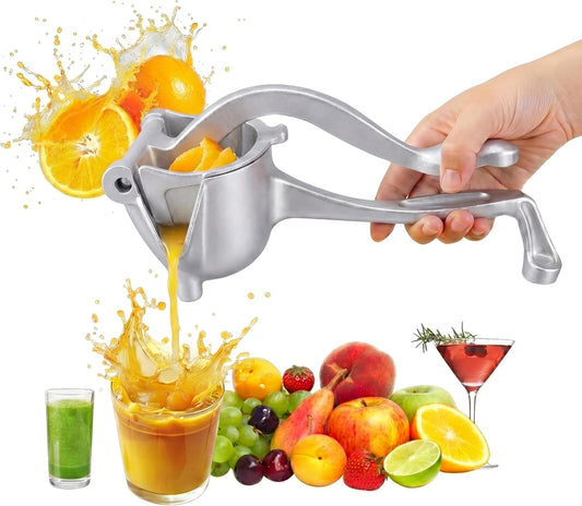Juicer, Fresh Fruit Juice Extractor Aluminum Alloy, Juice Squeezer Handheld, manual juicer, Easy to Clean with 0.6L Capacity, Heavy Duty Single Press Lemon Squeezer for Lemon, Orange, Grape
