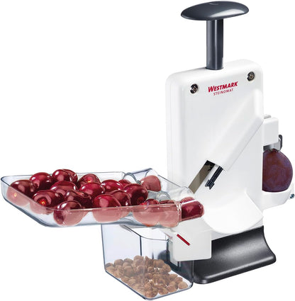 Cherry & Plum Pitter “Steinex-Combi” – 2-in-1 Fruit Pit Remover, Stainless Steel Blade, Heavy-Duty Aluminum, Fast Clean Pitting for Cherry Jam, Pie & Syrup