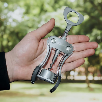 WineOp Professional Winged Wine Bottle Opener Corkscrew Beer Bottle Opener | Premium Wing Wine Opener Cork Screw for Home Kitchen Restaurant Bar Waiters Bartenders Multifunctional Easy Use Cork Opener